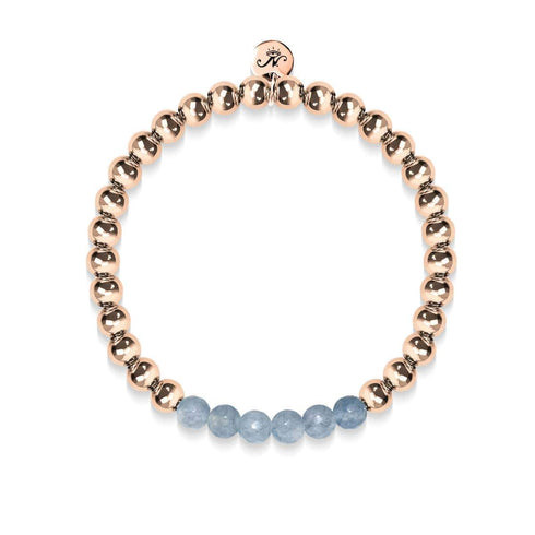 Attrayant | Or rose 18 carats | Jade gris facetté | Bracelet d'expression de pierres précieuses